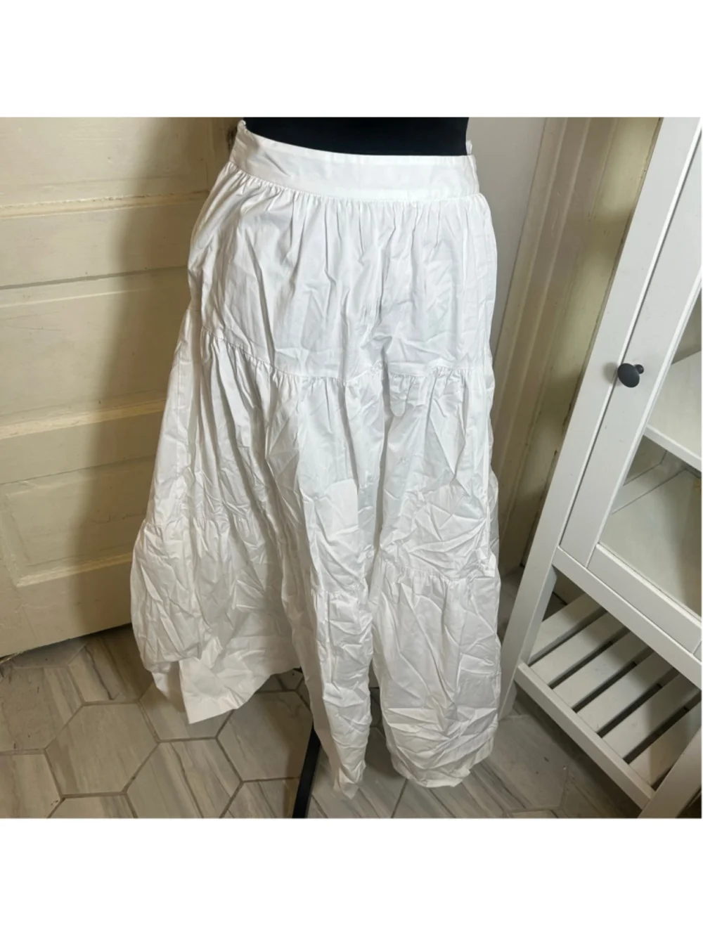 STAUD Cotton Tiered Maxi Skirt 6 Summee Prairie Country Modest Casual